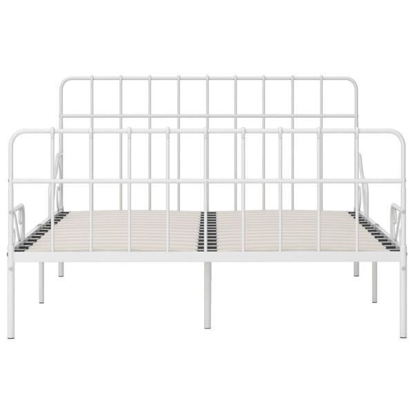 vidaXL Estructura cama con somier sin colch&oacute;n metal blanco 120x200 cm