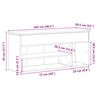 vidaXL Banco zapatero madera de ingeniería roble ahumado 102x30,5x45cm