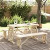 vidaXL Juego de comedor de jardín 3 piezas madera maciza de abeto