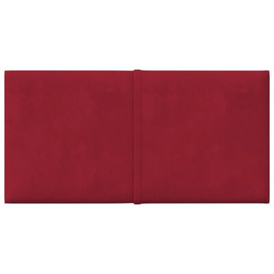 vidaXL Paneles de pared 12 uds terciopelo rojo tinto 30x15 cm 0,54 m²