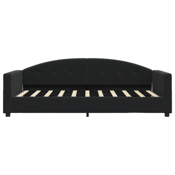 vidaXL Sof&aacute; cama sin colch&oacute;n terciopelo negro 80x200 cm