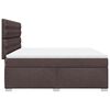 vidaXL Cama box spring con colch&oacute;n tela marr&oacute;n oscuro 180x200 cm