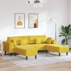 vidaXL Sof&aacute; con coj&iacute;n 3 pcs Amarillo Terciopelo