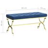 vidaXL Banco de acero inoxidable y terciopelo azul 99 cm