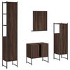 vidaXL Set de muebles de ba&ntilde;o 4 pzas madera contrachapada marr&oacute;n roble