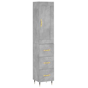 vidaXL Aparador de madera contrachapada gris hormig&oacute;n 34,5x34x180 cm