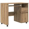 vidaXL Escritorio con Ruedas Roble artisan Madera de ingenier&iacute;a