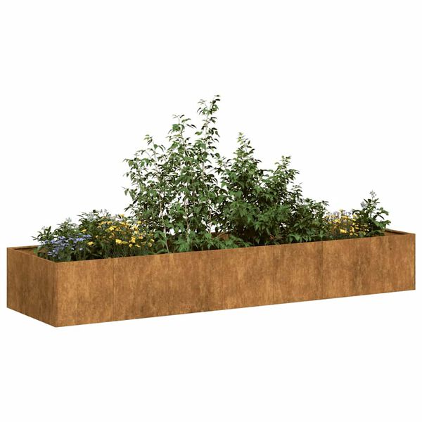 vidaXL Jardinera oxidada 280x80x40 cm acero corten