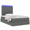 vidaXL Cama con almacenamiento y LED con LED Gris oscuro 120 x 190 cm