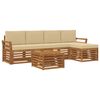vidaXL Conjunto de sof&aacute;s de exterior con coj&iacute;n 6 pcs Natural y Beige