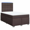vidaXL Cama box spring con colch&oacute;n tela marr&oacute;n oscuro 120x200 cm