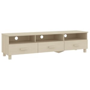 vidaXL Mueble TV HAMAR madera de pino maciza marr&oacute;n miel 158x40x40 cm