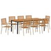vidaXL Conjunto de Comedor de Jard&iacute;n 9 pcs Beige y Marr&oacute;n