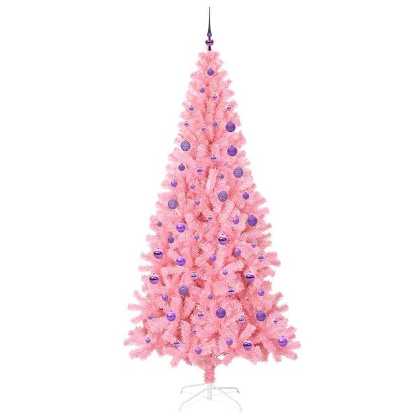 vidaXL &Aacute;rbol de Navidad con 300 LED con soporte Rosa 180 cm PVC