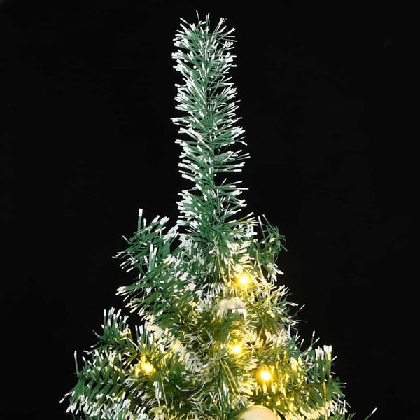 vidaXL &Aacute;rbol de Navidad artificial con 300 LED bolas y nieve 210 cm