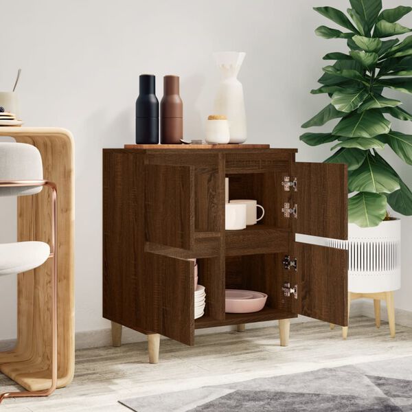 vidaXL Aparador madera contrachapada marrón roble 60x35x70 cm