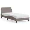 vidaXL Cama con colch&oacute;n Dover tela gris taupe 80x200 cm