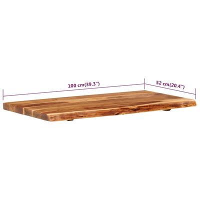 vidaXL Encimera para armario tocador madera maciza acacia 100x52x3,8cm
