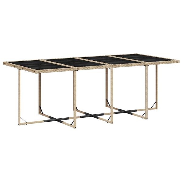 vidaXL Set comedor de jard&iacute;n con cojines 13 pzas rat&aacute;n sint&eacute;tico beige