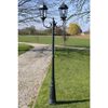 vidaXL Farola de jard&iacute;n 2 brazos 230 cm verde oscuro/negro aluminio