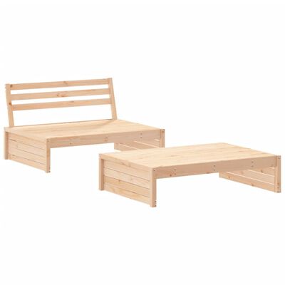 vidaXL Juego de muebles de jardín 2 piezas y cojines madera maciza
