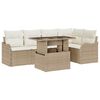 vidaXL Conjunto de sof&aacute; de jard&iacute;n 6 uds. Beige Rattan de Poli&eacute;ster