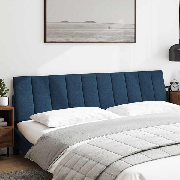 vidaXL Cabecero de cama acolchado Hanko tela azul 200 cm
