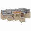 vidaXL Conjunto de sof&aacute;s de jard&iacute;n 9 uds. Beige rat&aacute;n sint&eacute;tico