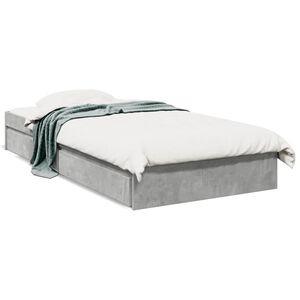 vidaXL Cama con cajones madera ingenier&iacute;a gris hormig&oacute;n 90x200 cm