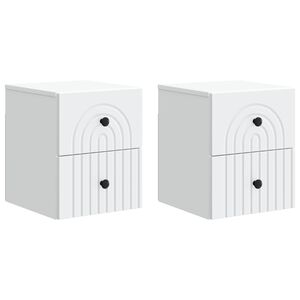 vidaXL Mesita de Noche de Pared con caj&oacute;n 2 pcs 33 x 34,5 x 40 cm
