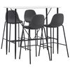 vidaXL Juego de mesa alta y taburetes 5 piezas tela gris oscuro