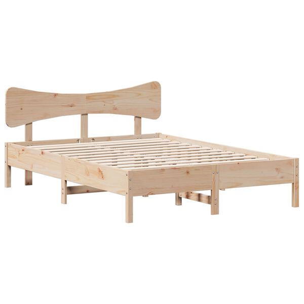 vidaXL Estructura de cama sin colchón madera maciza de pino 135x190 cm