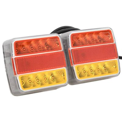 vidaXL Luces de remolque 2 uds bombilla LED roja 10,5x7,5x10 cm 12V