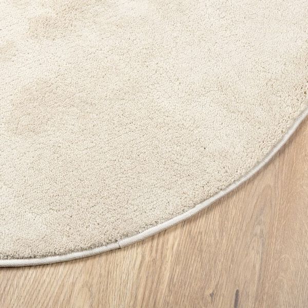 vidaXL Alfombra de pelo corto OVIEDO beige &Oslash; 200 cm