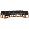 vidaXL Conjunto de sof&aacute;s de exterior 8 uds. Natural y negro