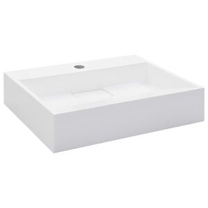 vidaXL Lavabo 50x38x13 cm resina mineral/m&aacute;rmol blanco