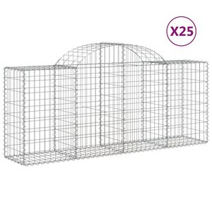 vidaXL Cestas de gaviones 25 uds forma de arco hierro 200x50x80/100 cm