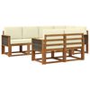 vidaXL Conjunto de sof&aacute;s de exterior 7 uds. Natural y Crema Poli&eacute;ster