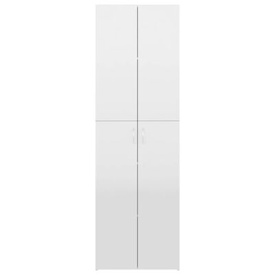 vidaXL Armario de oficina de contrachapado blanco brillo 60x32x190 cm