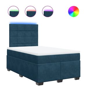 vidaXL Cama box spring con colch&oacute;n terciopelo azul 120x200 cm