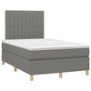 vidaXL Cama box spring con colch&oacute;n y LED tela gris oscuro 120x200 cm