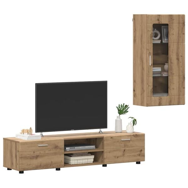 vidaXL Conjunto de mueble de TV con caj&oacute;n FLORIN Roble artesanal