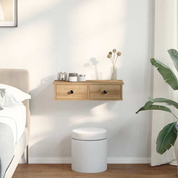 vidaXL Estante de pared cajones madera contrachapada roble artesanal