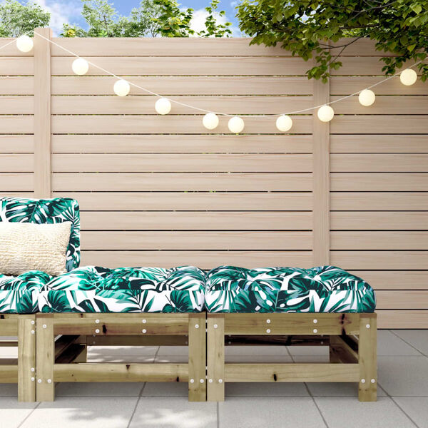 vidaXL Taburetes de jard&iacute;n con cojines 2 uds madera de pino impregnada