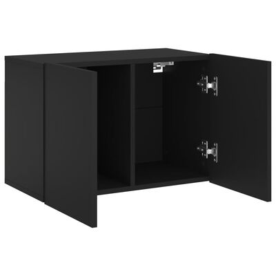 vidaXL Mueble para TV de pared negro 60x30x41 cm