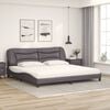 vidaXL Cama con colch&oacute;n Hvar cuero sint&eacute;tico gris 200x200 cm