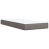 vidaXL Cama box spring con colch&oacute;n tela gris taupe 90x200 cm
