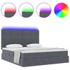 vidaXL Cama con tira de luces LED Gris oscuro 200 x 200 cm Terciopelo