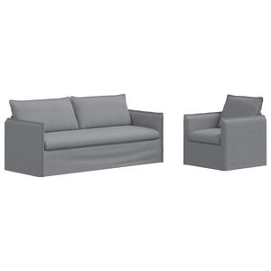 vidaXL Juego de Sof&aacute; 2 uds. Gris Claro Tela