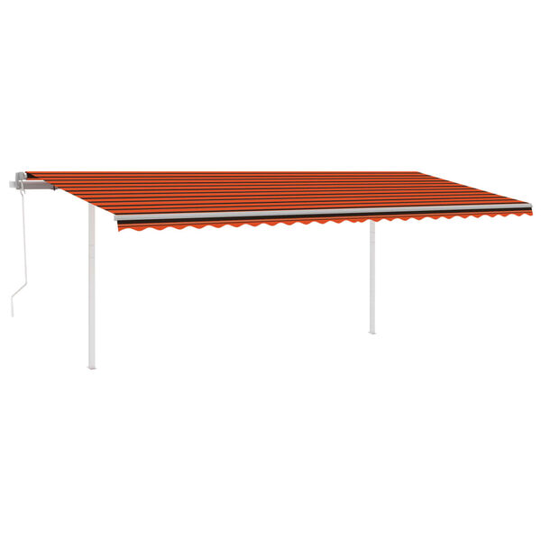vidaXL Toldo retr&aacute;ctil autom&aacute;tico con postes naranja y marr&oacute;n 6x3 m
